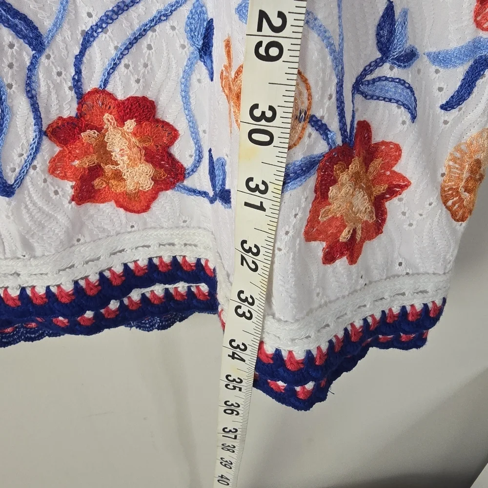 NWT Tahari ASL Floral Embroidered Trapeze Dress Size 6 Ivory Multi Square Neck - Picture 9 of 15